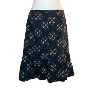 Apostrophe Black Gold Embellished Midi Skirt